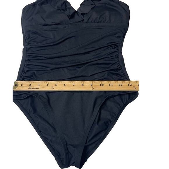Chaps Slimming Fit Black One Piece Swimsuit Size 8 - Picture 5 of 12